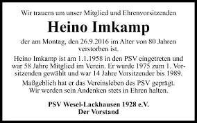 Beitragsbild Wir trauern um Heino Imkamp