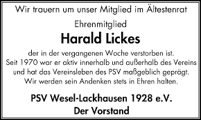 Beitragsbild Trauer um Harald Lickes