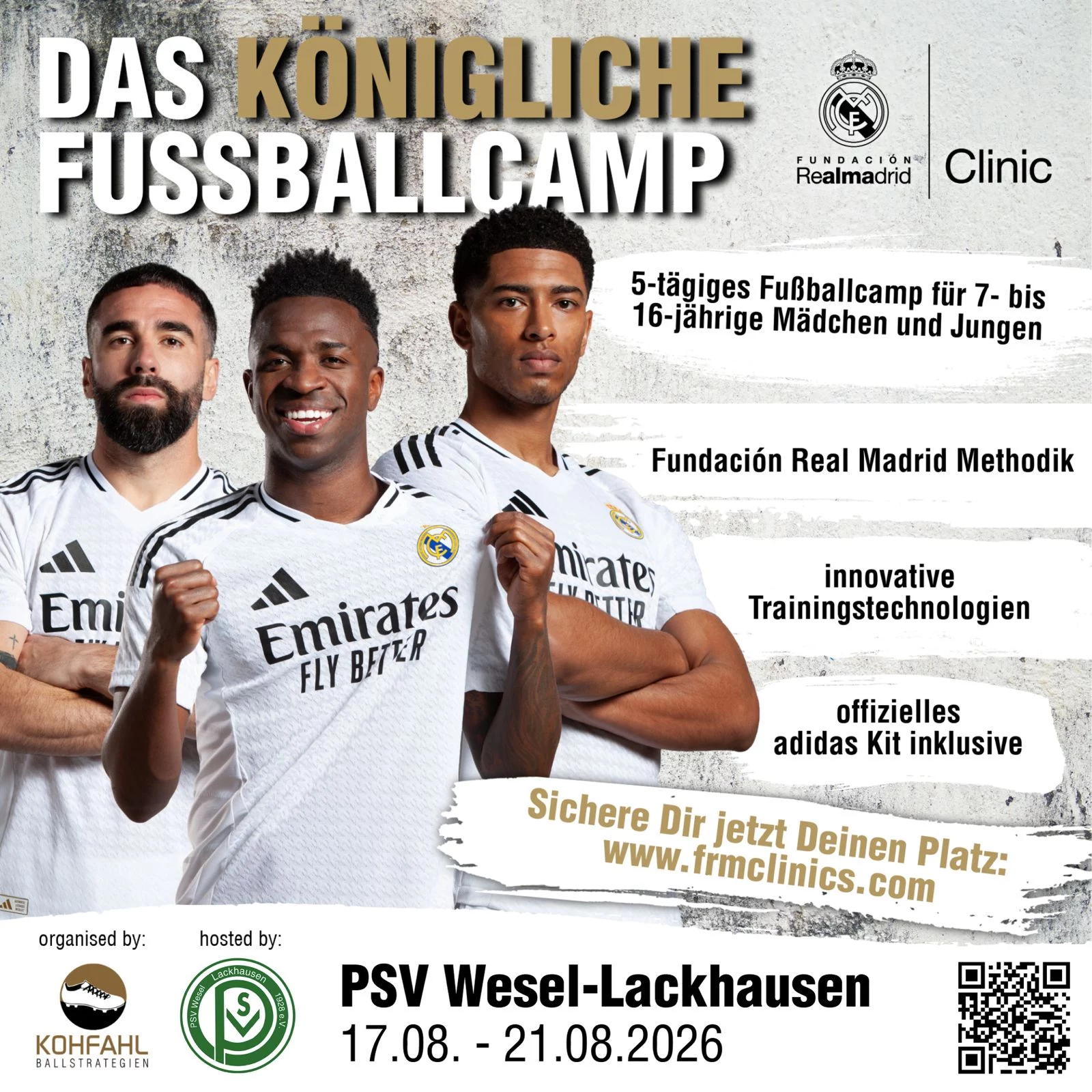 Beitragsbild Dein Fußballsommer mit der Fundación Real Madrid Clinic